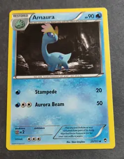Amaura 25/111 XY - Furious Fists Regular Rare Pokemon Card Lightly Played - Image 1
