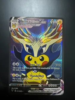 Pokemon Pikachu Custom Cosplay Xerneas Card Holo Foil - Image 1
