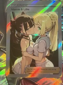Pokemon Marnie & Lillie Anime Waifu Custom DIY Trainer Art Sexy Pokemon card - Image 1