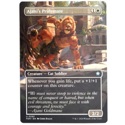 x1 Ajani's Pridemate Borderless MTG FDN M/NM White Uncommon Creature Cat Solider - Image 1