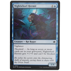 x1 Foil Nightwhorl Hermit MTG BLB M/NM Blue Creature Rat Rogue Common TCG CCG - Image 1