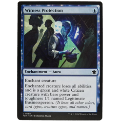 x1 Witness Protection MTG FDN M/NM Enchantment Aura Blue Common Foundations TCG - Image 1