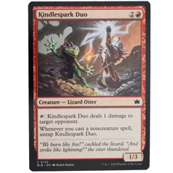 x1 Foil Kindlespark Duo MTG BLB M/NM Red Creature Lizard Otter Common TCG CCG - Image 1