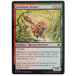 x1 Foil Junkblade Bruiser MTG BLB M/NM Multi-Color Creature Raccoon Common TCG - Image 1