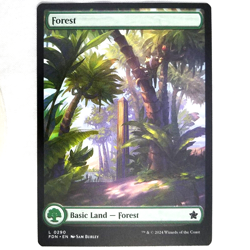 x1 Forest Full Art Basic Land M/NM (0290) MTG FDN Green Foundations TCG CCG - Image 1
