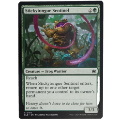 x1 Stickytongue Sentinel MTG BLB M/NM Green Creature Frog Warrior Common TCG CCG - Image 1
