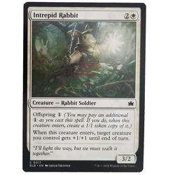 x1 Intrepid Rabbit MTG BLB M/NM White Creature Rabbit Soldier Common Bloomburrow - Image 1
