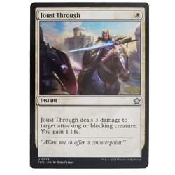 x1 Joust Through MTG FDN M/NM White Instant Uncommon TCG CCG Foundations - Image 1