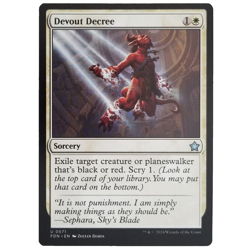 x1 Devout Decree MTG FDN M/NM White Sorcery Uncommon Foundations TCG CCG - Image 1