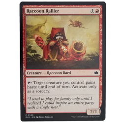 x1 Raccoon Rallier MTG BLB M/NM Red Creature Raccoon Bard Common Bloomburrow TCG - Image 1