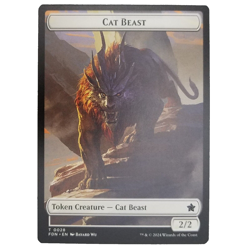 x1 Cat Beast/Dragon Foundations Double-Sided Token 0028/0017 Creature M/NM MTG - Image 1