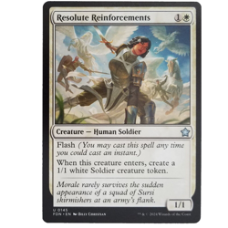 x1 Resolute Reinforcements FDN MTG M/NM White Creature Human Soldier Uncommon - Image 1