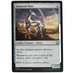 x1 Diamond Mare MTG FDN M/NM Colorless Artifact Creature Horse Uncommon TCG CCG - Image 1