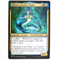 x1 Tatyova, Benthic Druid MTG FDN M/NM Legendary Creature Uncommon Multi-Color - Image 1