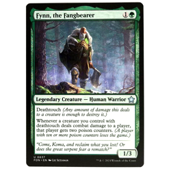 x1 Fynn, the Fangbearer MTG FDN M/NM Uncommon Green Legendary Creature Human TCG - Image 1
