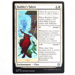x1 Builders Talent MTG BLB M/NM White Enchantment Class Uncommon Bloomburrow TCG - Image 1