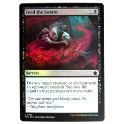 x1 Foil Feed the Swarm MTG FDN M/NM Foundations Common Black Sorcery TCG CCG - Image 1