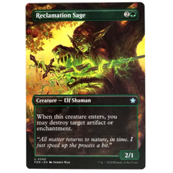 x1 Reclamation Sage Borderless M/NM MTG FDN Uncommon Green Creature Elf Shaman - Image 1