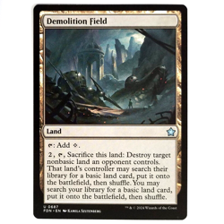 x1 Demolition Field MTG FDN M/NM Uncommon Colorless Land Foundations TCG CCG - Image 1