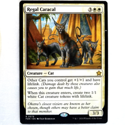 x1 Regal Caracal MTG FDN M/NM Rare White Creature Cat Foundations TCG CCG - Image 1