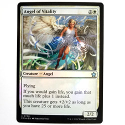 x1 Foil Angel Of Vitality MTG FDN M/NM White Uncommon Creature Angel TCG CCG - Image 1
