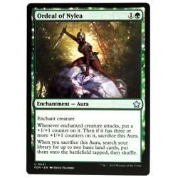 x1 Ordeal of Nylea MTG FDN M/NM Uncommon Green Enchantment Aura Foundations TCG - Image 1