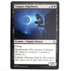 x1 Vampire Nighthawk MTG FDN M/NM Creature Vampire Shaman Uncommon Black TCG CCG - Image 1