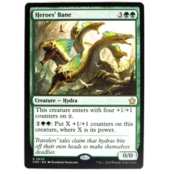 x1 Heroes' Bane MTG FDN M/NM Rare Green Creature Hydra Foundations TCG CCG - Image 1