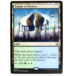 x1 Temple of Mystery MTG FDN M/NM Rare Dual Land Multi-Color Green Blue TCG CCG - Image 1