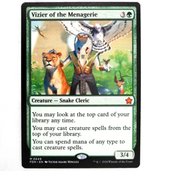 x1 Vizier of the Menagerie MTG FDN M/NM Mythic Green Creature Snake Cleric TCG - Image 1