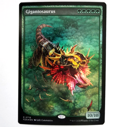 x1 Foil Gigantosaurus Full Art MTG FDN M/NM Rare Green Creature Foundations TCG - Image 1