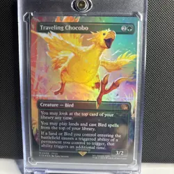 MTG Traveling Chocobo Borderless Final Fantasy Magic the Gathering Card - Image 1