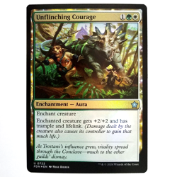 x1 Foil Unflinching Courage MTG FDN M/NM Multi-Color Uncommon Enchantment Aura - Image 1