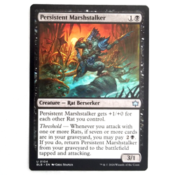 x4 Persistent Marshstalker Bloomburrow Black Creature Rat Berserker Uncommon MTG - Image 1