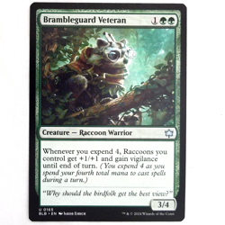 x4 Brambleguard Veteran Bloomburrow Green Creature Raccoon Warrior Uncommon MTG - Image 1