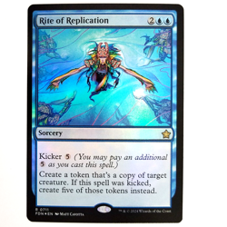 x1 Foil Rite of Replication MTG FDN M/NM Rare Blue Sorcery Foundations TCG CCG - Image 1