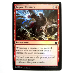 x1 Foil Impact Tremors MTG FDN M/NM Red Common Enchantment Foundations TCG CCG - Image 1
