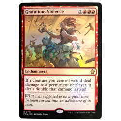 x1 Foil Gratuitous Violence MTG FDN M/NM Red Rare Enchantment Foundations TCG - Image 1
