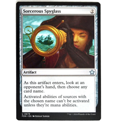 x1 Sorcerous Spyglass MTG FDN M/NM Foundations Colorless Artifact Uncommon - Image 1