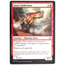 x1 Giant Cindermaw MTG FDN M/NM Creature Dinosaur Beast Uncommon Red Trample TCG - Image 1