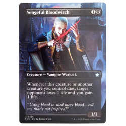 x1 Vengeful Bloodwitch Borderless MTG FDN M/NM Creature Vampire Uncommon Black - Image 1