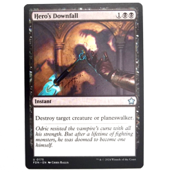 x1 Hero's Downfall MTG FDN M/NM Instant Uncommon Black Foundations TCG CCG - Image 1