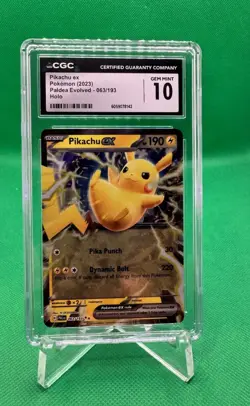 2023 Pokemon Pikachu ex 063/193 Sv02: Paldea Evolved Holo CGC 10 ?? - Image 1