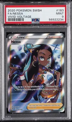 2020 POKEMON SWORD & SHIELD VIVID VOLTAGE #183 FULL ART/NESSA PSA 9 - Image 1