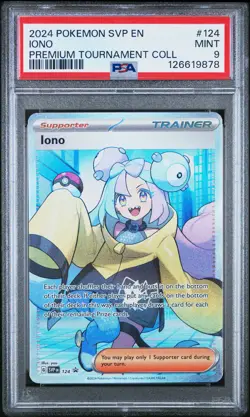 2024 POKEMON SVP EN-SV BLACK STAR PROMO IONO PREM TOURNAMENT COLL IONO PSA 9 - Image 1
