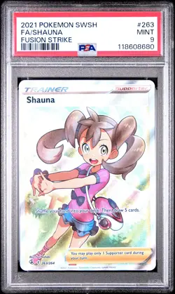 2021 POKEMON SWORD & SHIELD FUSION STRIKE #263 FULL ART/SHAUNA PSA 9 - Image 1