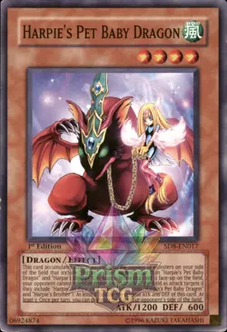 1st Ed Harpie's Pet Baby Dragon SD8-EN017 Yugioh - Image 1