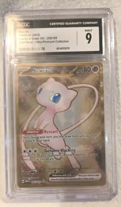 CGC 9 Mew ex 205/165 EN 151 Metal Ultra Premium Collection Promo Pokemon Card - Image 1