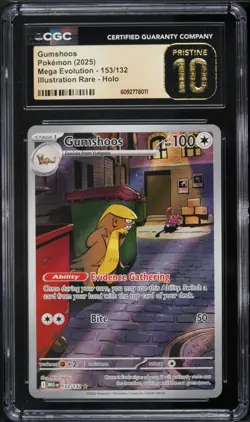 CGC Pristine 10 Gumshoos Illustration Rare Mega Evolution 2025 Pokemon Card #153 - Image 1