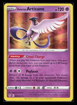 Galarian Articuno 063/203 Holo Rare Evolving Skies Pokemon Card - Image 1